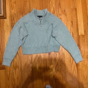 Kendall and Kylie cropped teal sweater